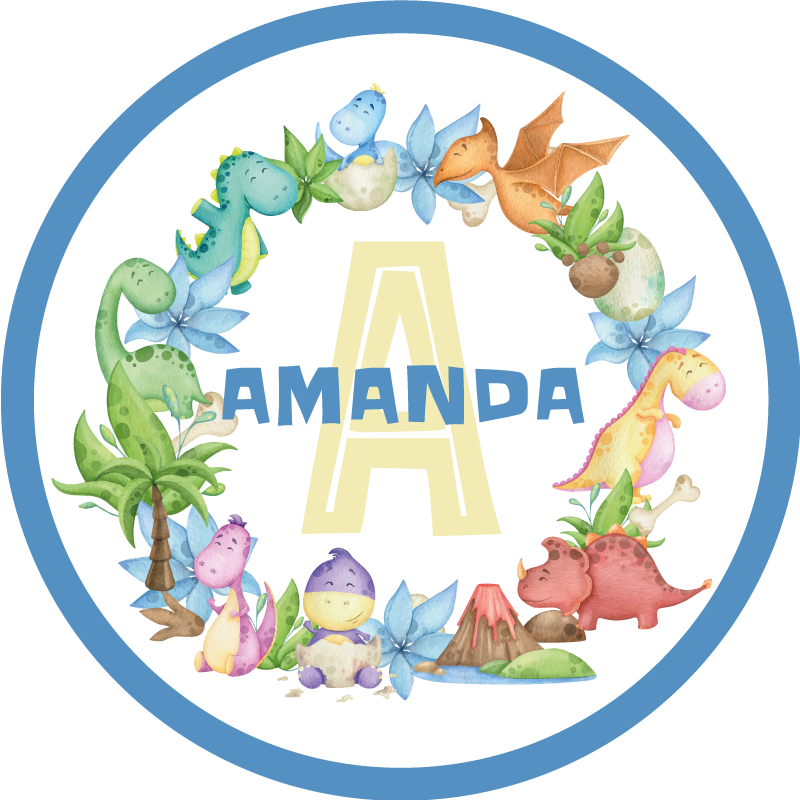 Dinosaur Circle custom vinyl carpet - TenStickers