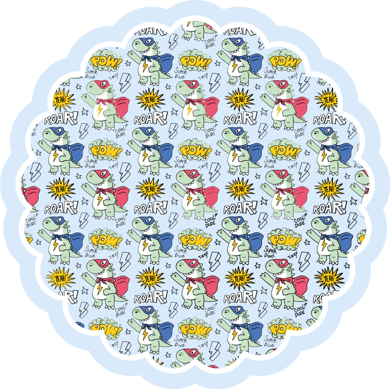 Superhero Dinos kids vinyl carpet - TenStickers