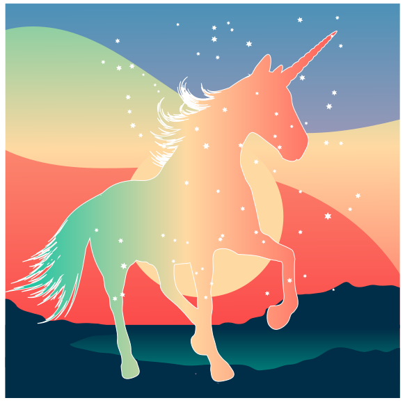 Magical Unicorn Silhouette kids vinyl carpet - TenStickers