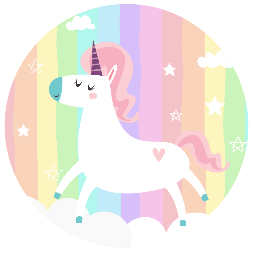 Unicorn Rainbow Decor kids vinyl carpet - TenStickers