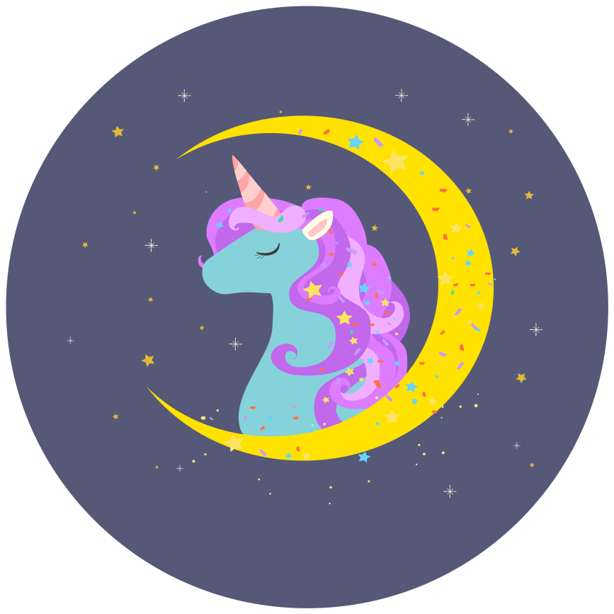 Unicorn Crescent Imagery kids vinyl carpet - TenStickers