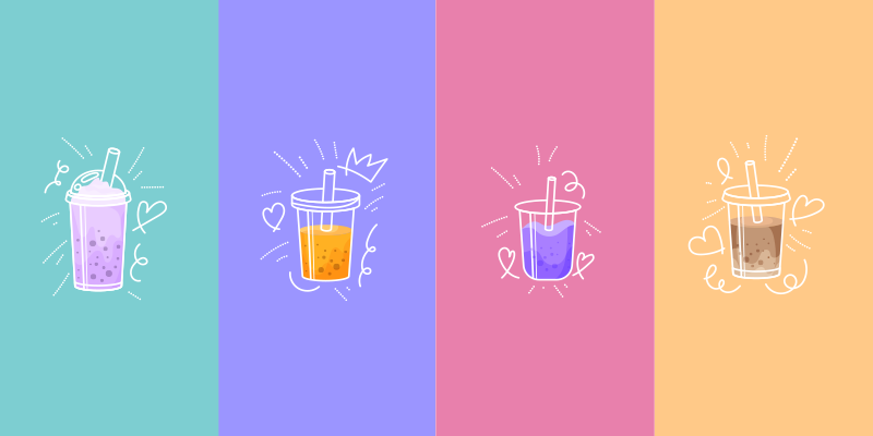 Beverage Doodle Squares custom vinyl carpet - TenStickers