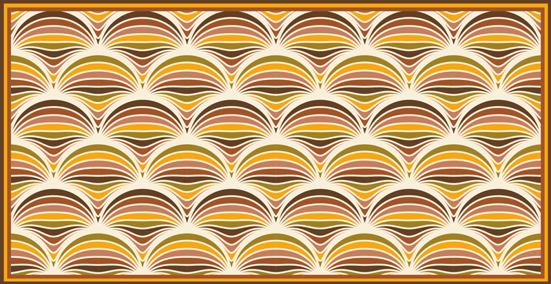Retro Swirl Pattern geometric vinyl carpet - TenStickers