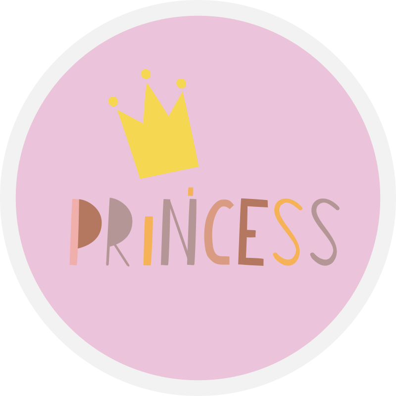 Circular Princess Crown nursery vinyl carpet - TenStickers