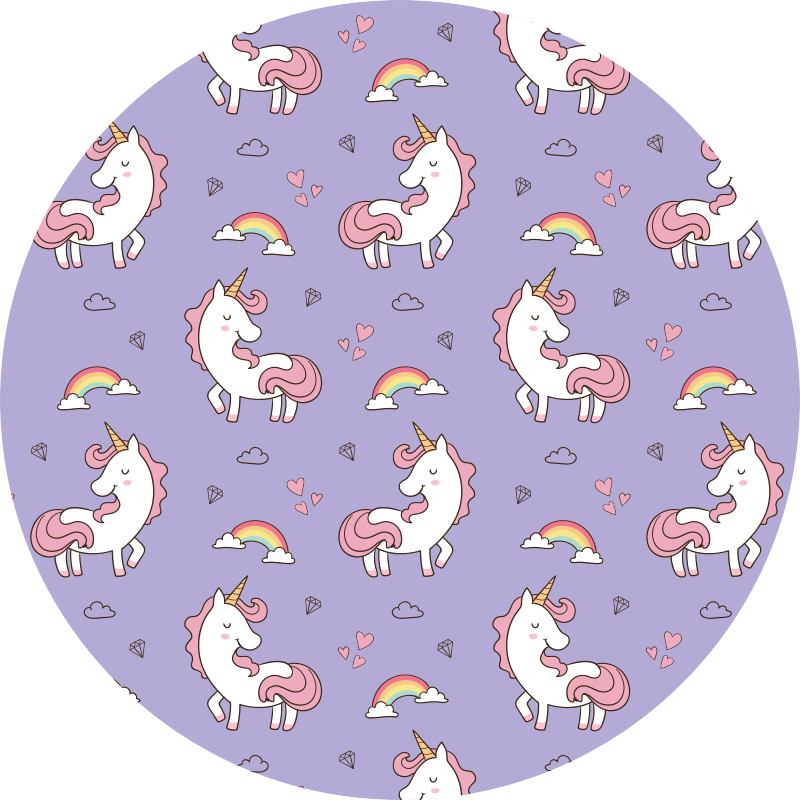 Unicorn Fantasy Pattern kids vinyl carpet - TenStickers