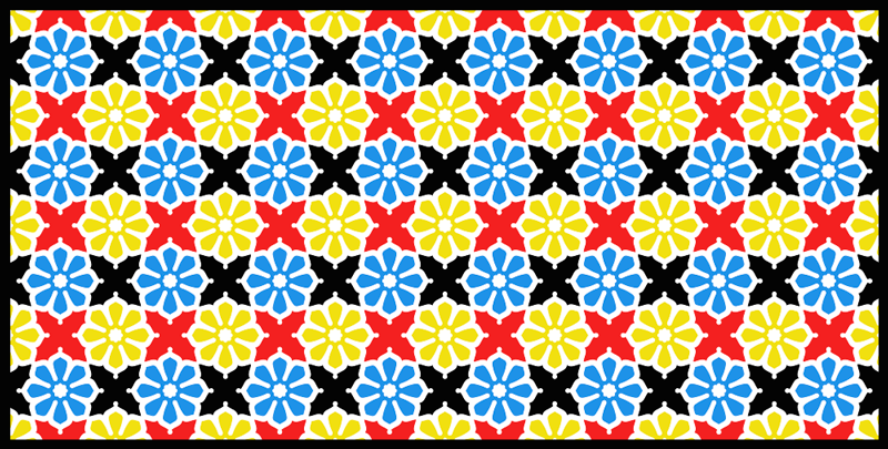 Mosaic vinyl carpet in vibrant mosaic design - TenStickers