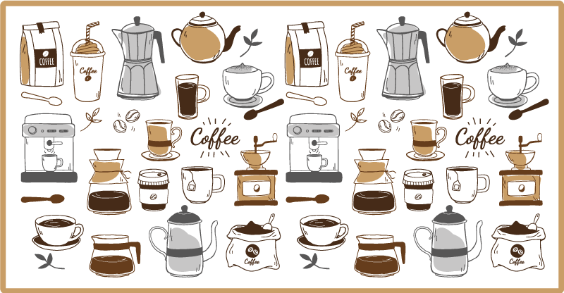 Coffee Essentials kitchen vinyl carpet - TenStickers