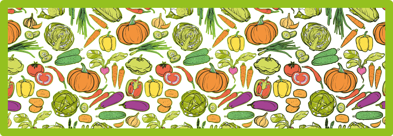 Vegetable Harvest floral vinyl carpet - TenStickers