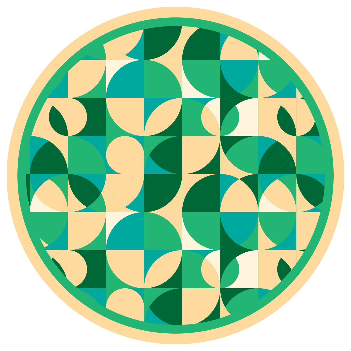 Circular Geometries geometric vinyl carpet - TenStickers
