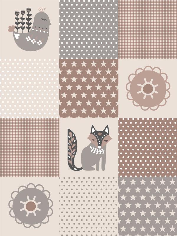 Patchwork Playtime kids vinyl carpet - TenStickers