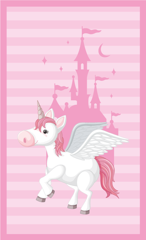 Unicorn Castle Imagery kids vinyl carpet - TenStickers