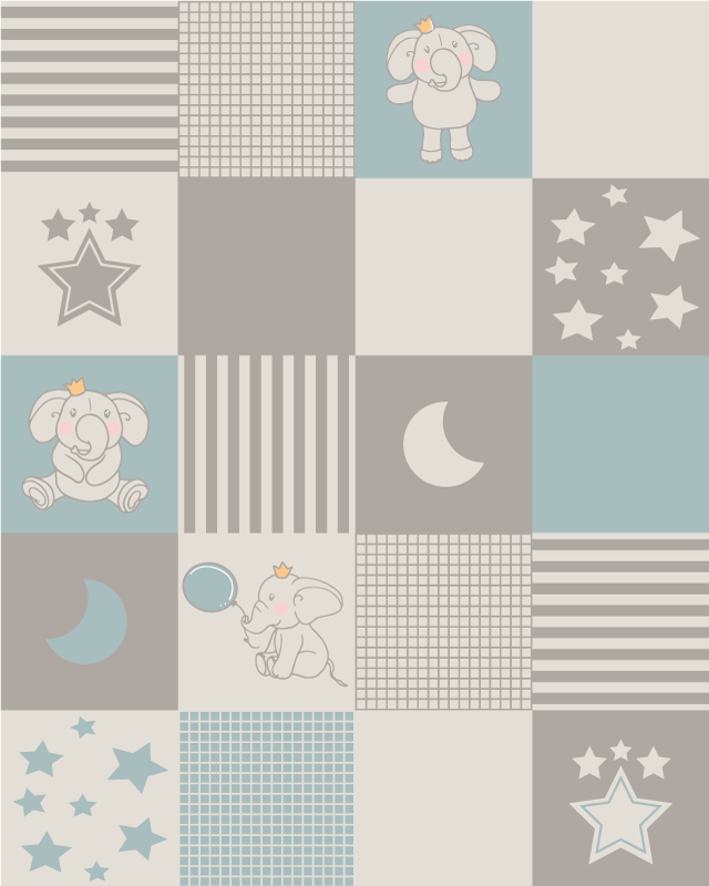 Nursery vinyl carpet patchwork nursery design - TenStickers