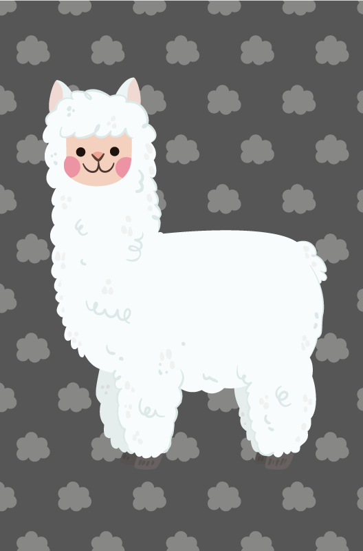 Playful Alpaca Shape kids vinyl carpet - TenStickers