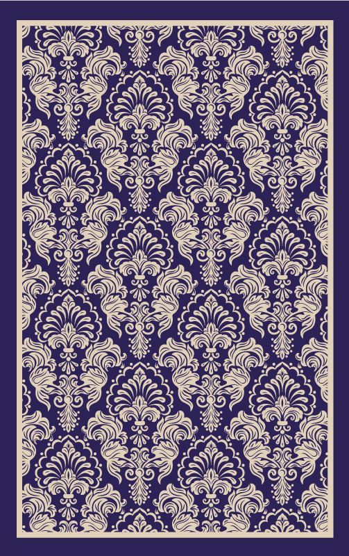 Sophisticated Damask Motif tile vinyl carpet - TenStickers
