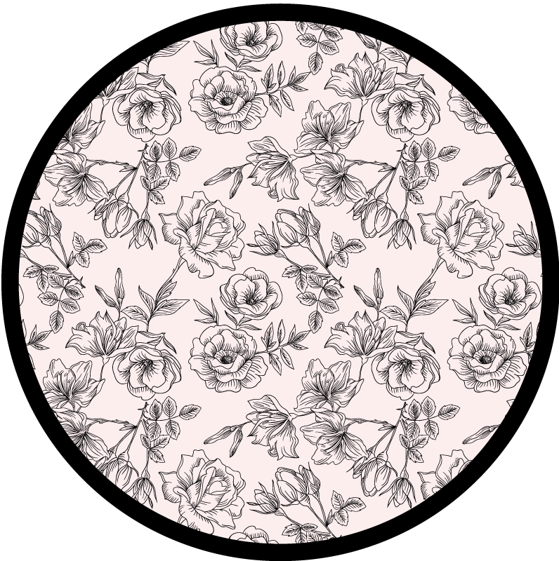 Floral vinyl carpet floral pattern circle - TenStickers