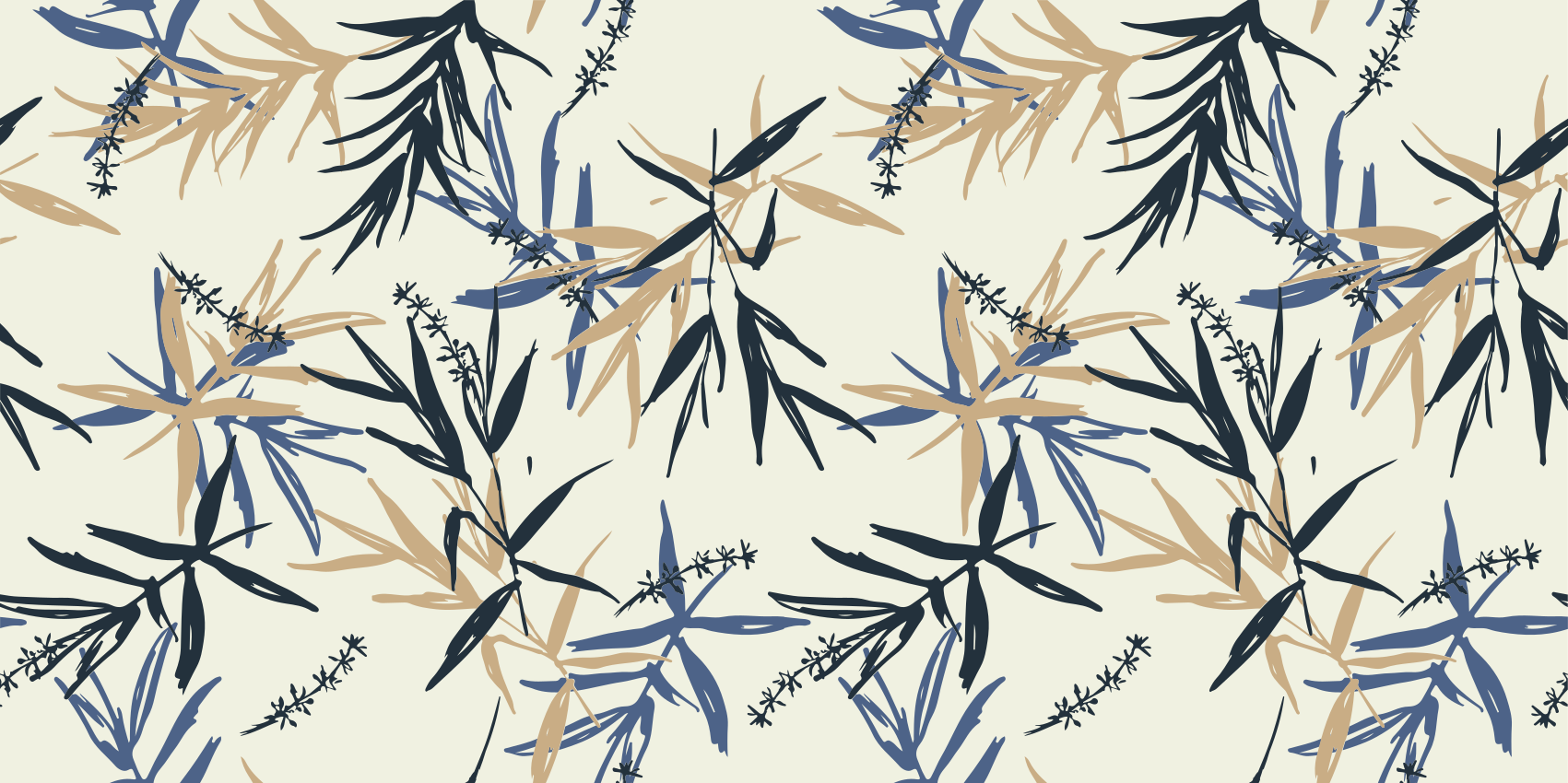 Botanical Bamboo Pattern floral vinyl carpet - TenStickers