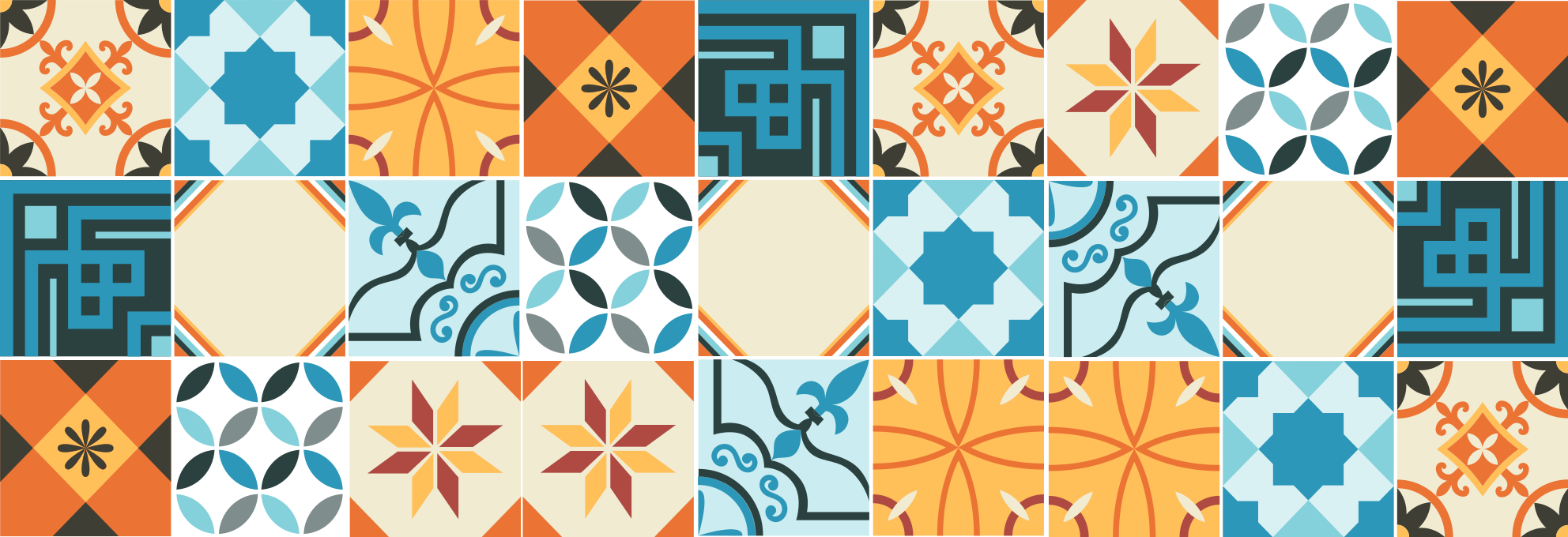 Patterned Tiles tile vinyl carpet - TenStickers
