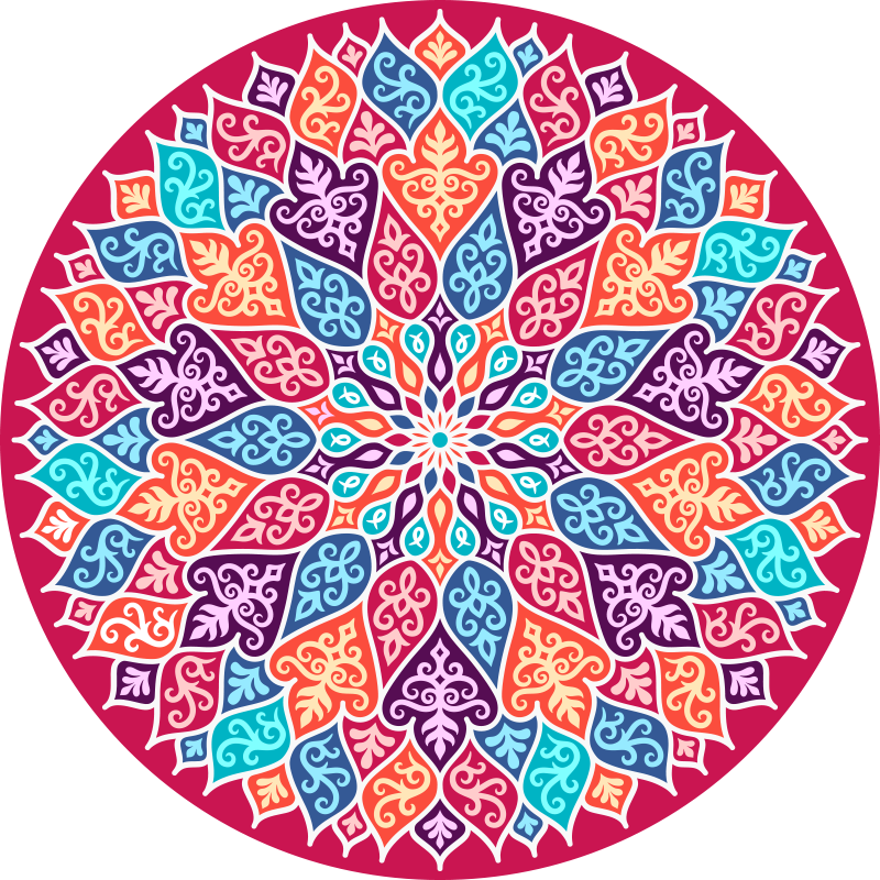 Mandala vinyl carpet with vibrant mandala design - TenStickers