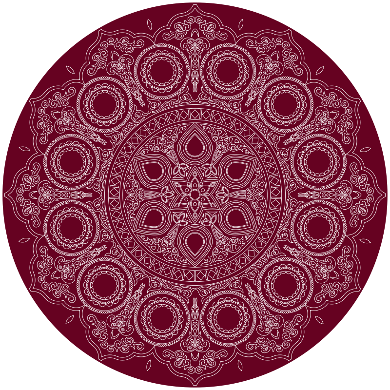 Burgundy red motif mandala vinyl carpet - TenStickers