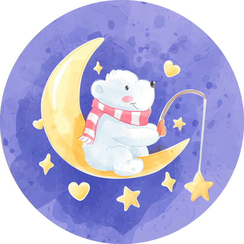 Moonlit Bear Cub nursery vinyl carpet - TenStickers