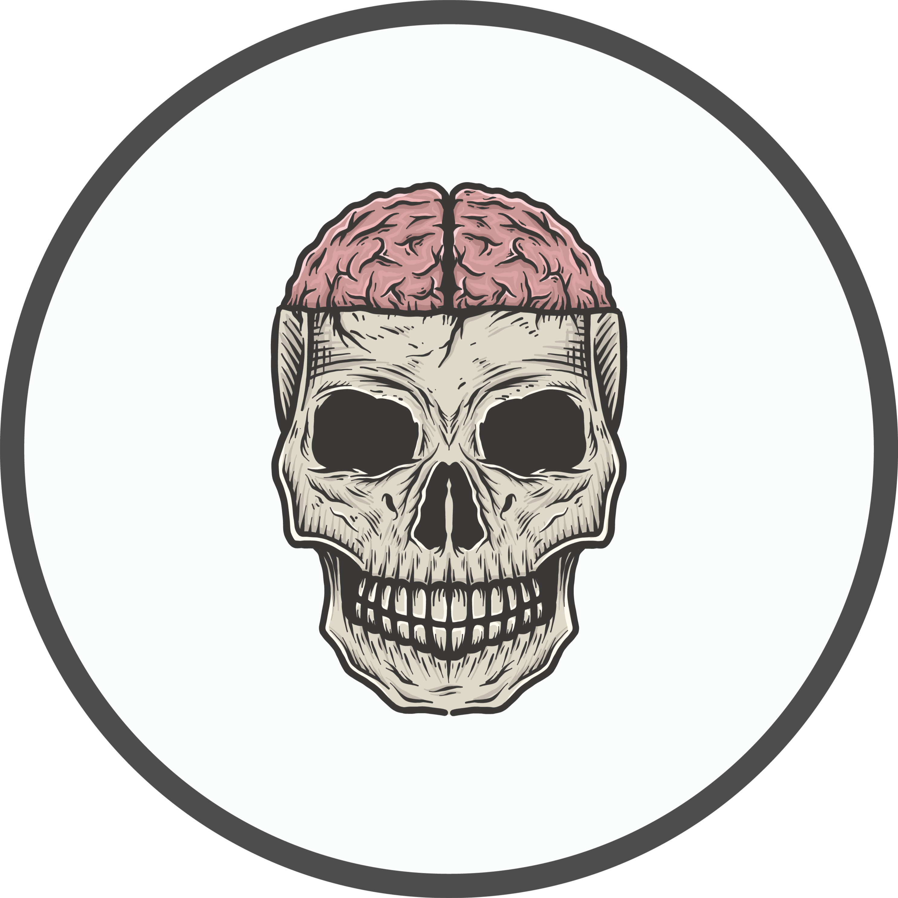 brain and skull teen vinyl rug - TenStickers