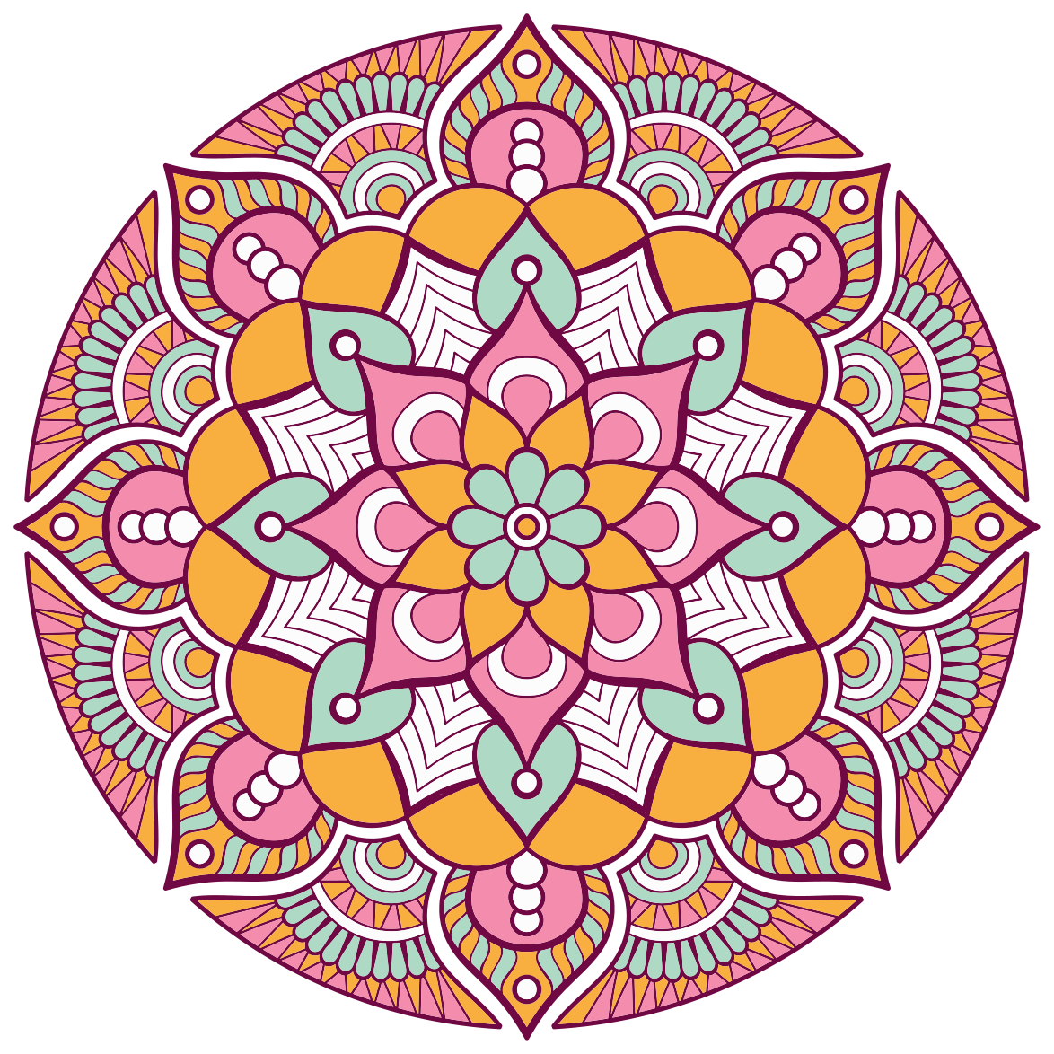 Lively Floral Concept mandala vinyl carpet - TenStickers