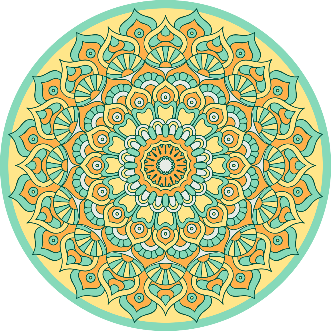 Mandala vinyl carpet in mandala circular shape - TenStickers