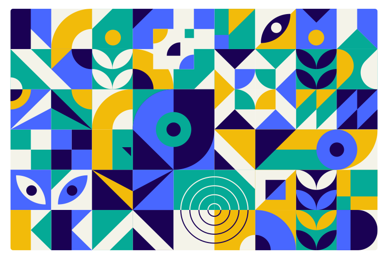 Vivid geometric patterns geometric vinyl carpet - TenStickers