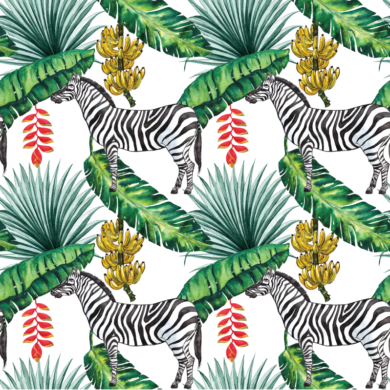 Tropical Zebra animal vinyl carpet - TenStickers