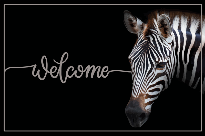 Zebra Welcome Graphic custom vinyl carpet - TenStickers