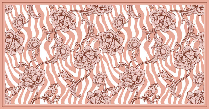 Zebra floral fusion bedroom vinyl carpet - TenStickers