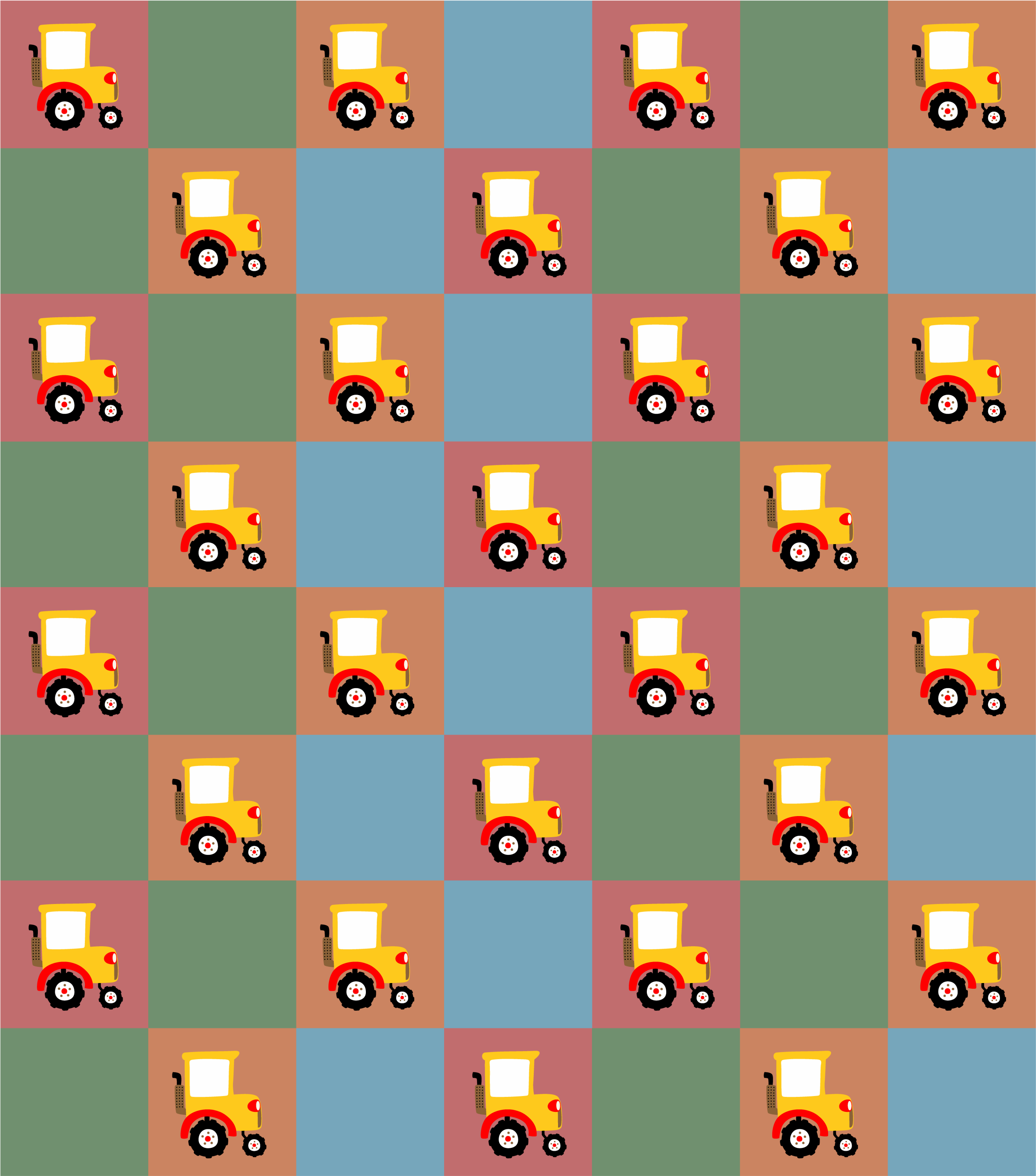 Tractor Pattern kids vinyl carpet - TenStickers