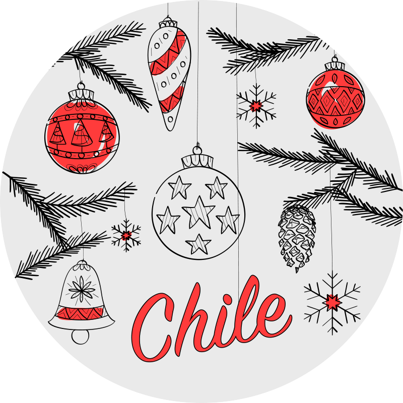 Chile Holiday Ornamentation Christmas vinyl carpet - TenStickers