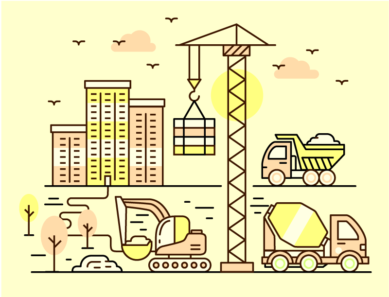 Urban Construction kids vinyl carpet - TenStickers