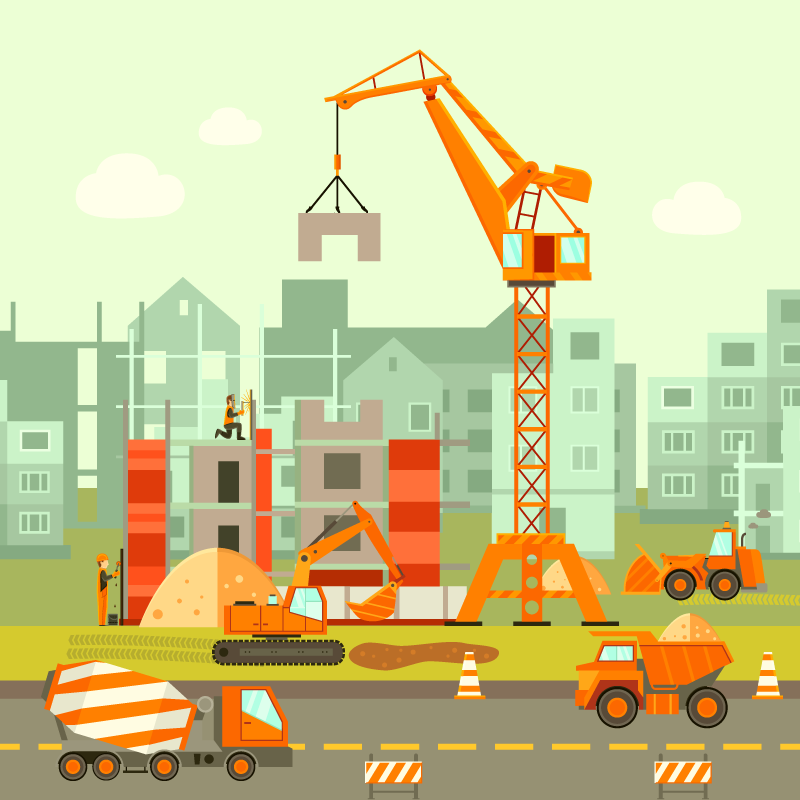 Construction Playground kids vinyl carpet - TenStickers