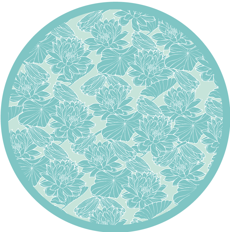 Floral Inspired Circle floral vinyl carpet - TenStickers