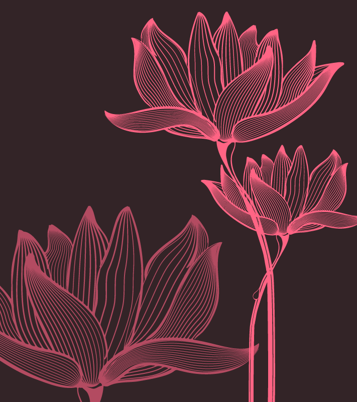 Floral contrast floral vinyl carpet - TenStickers