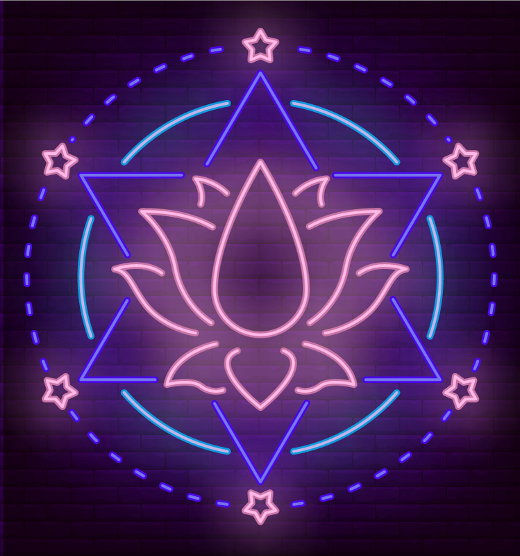 Mandala vinyl carpet neon mandala design - TenStickers