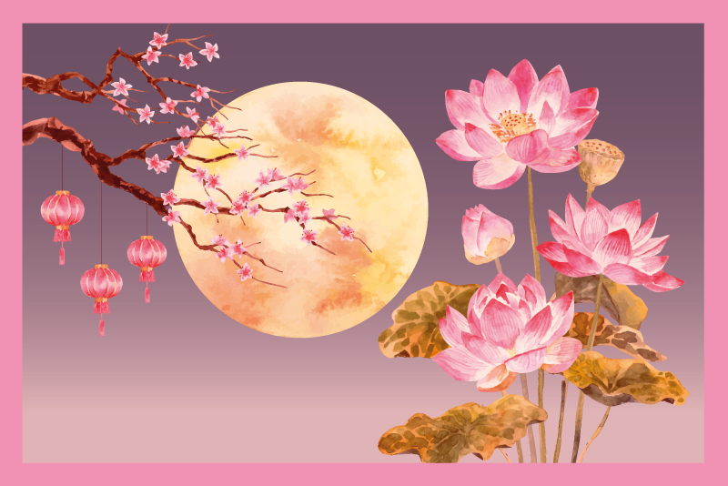 Botanical Moonlight floral vinyl carpet - TenStickers