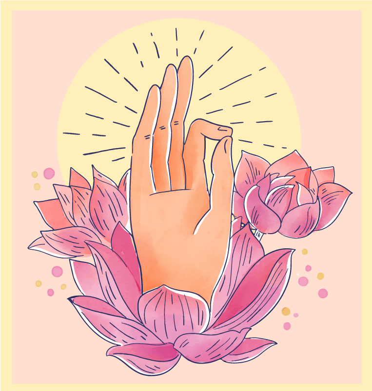 Spiritual Blossom Illustration mandala vinyl carpet - TenStickers