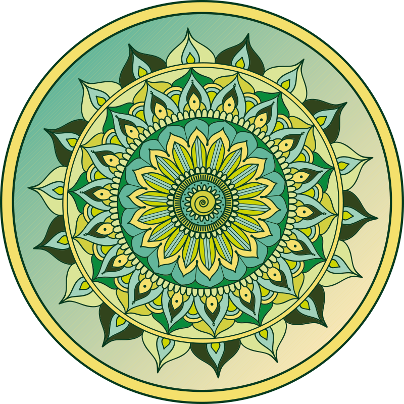 Vibrant mandala pattern mandala vinyl carpet - TenStickers