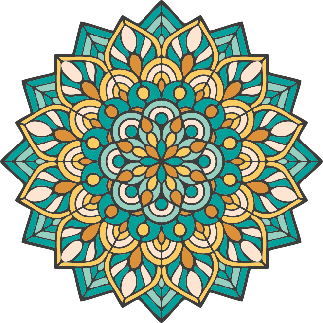 Complex colorful motif mandala vinyl carpet - TenStickers
