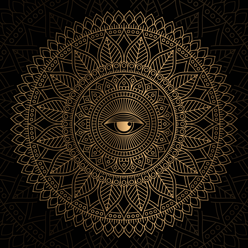 Mandala vinyl carpet mandala eye centerpiece - TenStickers