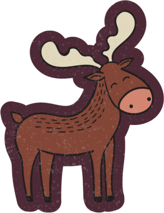 Cartoon Moose animal vinyl carpet - TenStickers
