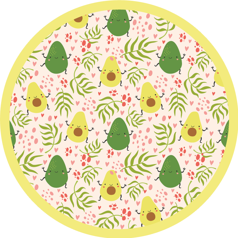 Avocado Fun Pattern kids vinyl carpet - TenStickers