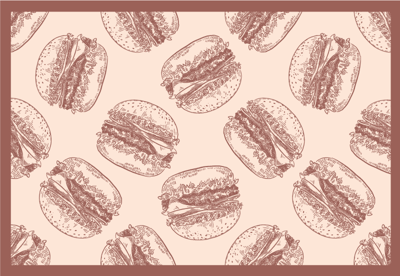 Burger Illustrations animal vinyl carpet - TenStickers