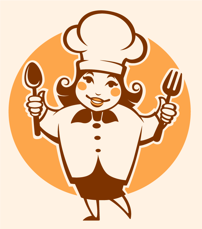 Cheerful Chef Silhouette kitchen vinyl carpet - TenStickers