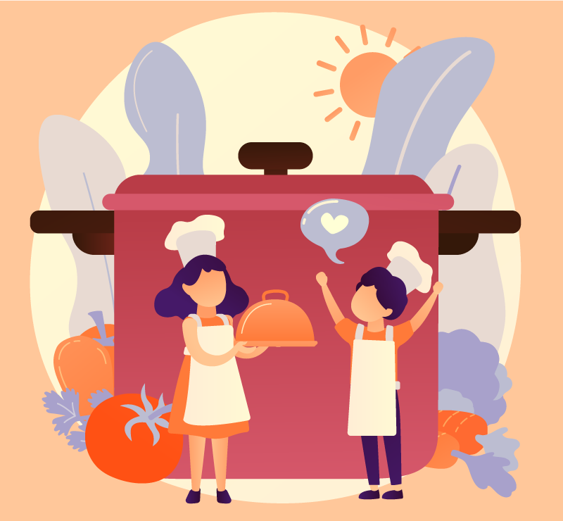 Culinary Characters kids vinyl carpet - TenStickers