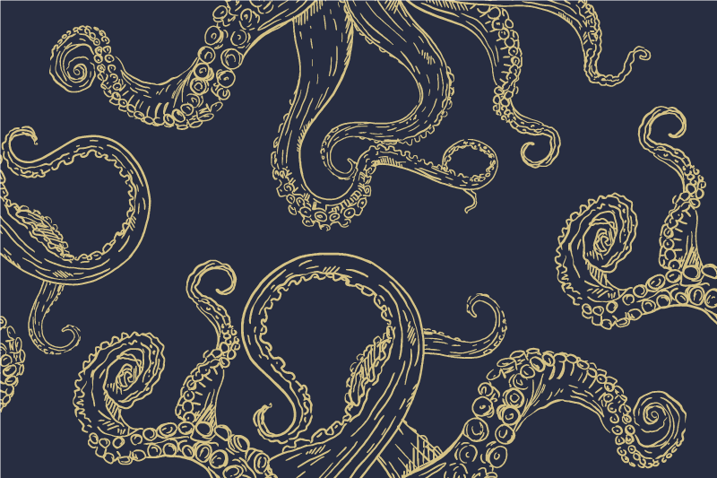Octopus Elegance animal vinyl carpet - TenStickers