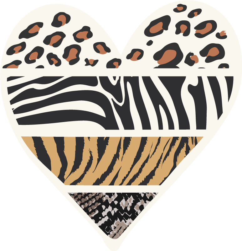 Safari Heart animal print vinyl carpet - TenStickers